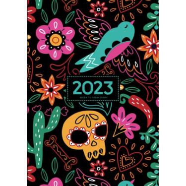 Imagem de 2023 A4 Week to View Diary | Dia De Los Muertos/Day of the Dead: UK Weekly & Monthly Planner (UK Holidays. Vision Board. Goals. Lists. Moon Phases) ... Appointment Diaries and Books - Large