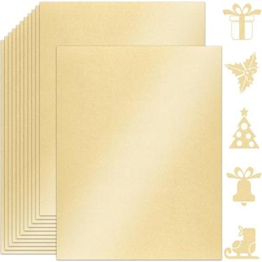 Imagem de Twavang 25 folhas de papel cartolina creme brilhante 21 x 28 cm, papel perolado dupla face 250 gsm/42 kg para álbuns, convites, impressão e cartões DIY