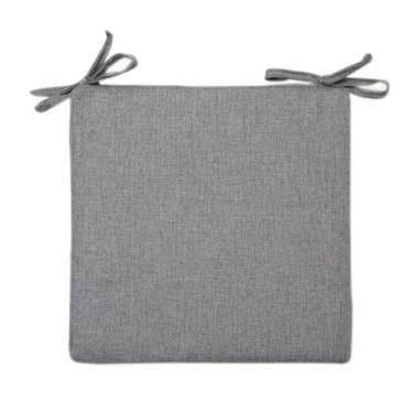 Imagem de KUGGKKTP Almofadas de cadeira de linho, almofada antiderrapante de espuma viscoelástica com laços, almofada de assento macia e confortável para decoração de cadeiras de jantar