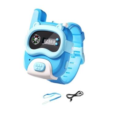 Imagem de BaotyJie Walkie talkie relógio crianças walky talky rádio portátil 800 walkie talkie de longo alcance crianças brinquedo walkie talkie para acampamento ao ar, Azul