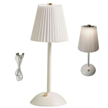Imagem de Luminaria Abajur Mesa Led 3 Tons USB Bateria Recarregavel Cabeceira Sa