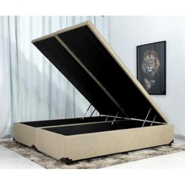 Imagem de Cama Box Baú Queen Bipartido Blindada 4 Amortecedores 158x198x40 cm - 