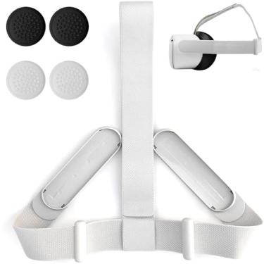 Imagem de BDQQ Alça de cabeça original para fone de ouvido Meta Quest 2, alça de cabeça de substituição para acessórios Oculus Quest 2 VR feita de material premium, durável e prático