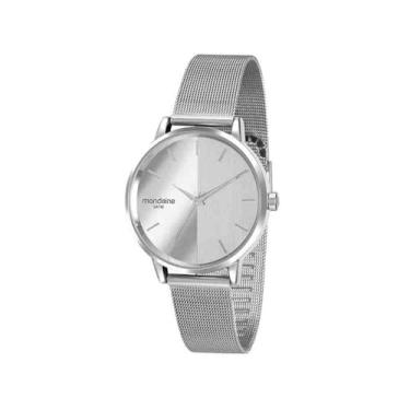 Imagem de Mondaine Kit Relógio Feminino Minimalista Prata Com Semijoias
