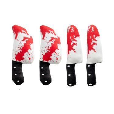 Imagem de Haourlife Pacote com 4 facas de erva de gato de pelúcia para gatos, brinquedos macios para mastigar com erva de gato para brincadeiras interativas, brinquedo divertido para gatos e gatinhos