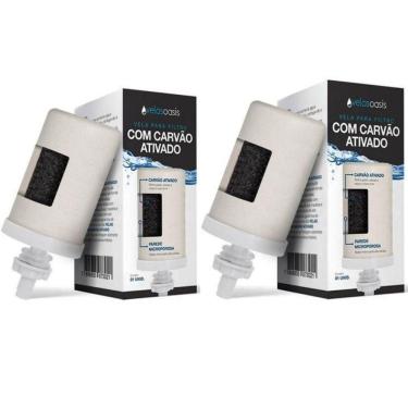 Imagem de Kit 2 Vela Carvão Ativado Agua Alcalina Filtro De Barro