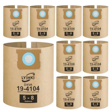 Imagem de Pacote com 9 sacos para aspirador de pó DXVA19-4104 para DEWALT 5 a 8 galões aspirador úmido/seco, sacos descartáveis para aspirador de pó, substituição de saco de coleta de poeira