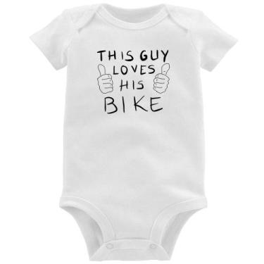 Imagem de Body Bebê This guy loves his bike - Foca na Moda, Branco, G