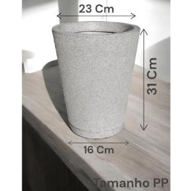 Imagem de Vaso decorativo de planta 31x23cm polietileno escovado com prato - MSp