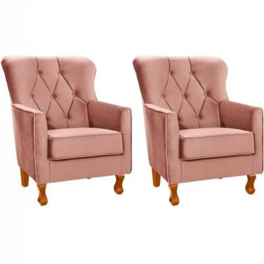 Imagem de Kit 2 Poltronas para Sala Decorativas c/ Capitonê Carrara - Konfort, V