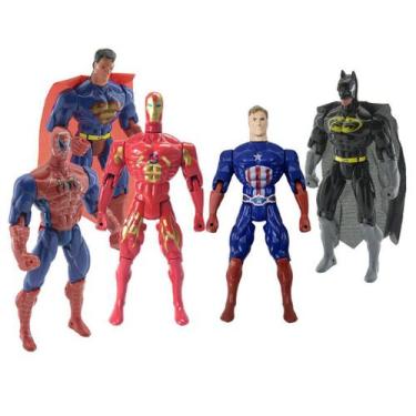 Imagem de Kit 5 Bonecos Articulados Super Heróis Liga da Justiça  29 cm - Oxford