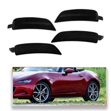 Imagem de MODIPIM Lente fumê branco dianteiro e traseiro LED marcador lateral luzes de estacionamento para Mazda Miata MX-5 2016-2023 4 peças lâmpadas secundárias