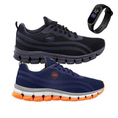 Imagem de Kit 2 Tênis Gmm Shoes Resistente para Caminhada Academia Treino + Relógio Masculino-Masculino