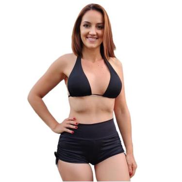 Imagem de Biquíni Shorts Cintura Alta E Top Cortinão Com Bojo - Vila Beach Wear,