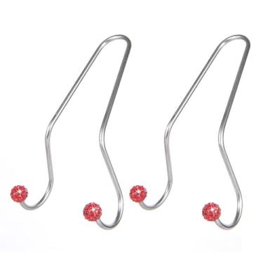 Imagem de MINGZAIQIPEI Decorações de gancho de encosto de cabeça de carro, 2 peças de gancho brilhante, ganchos inoxidáveis cabides de carro e suporte de banco traseiro durável, armazenamento universal