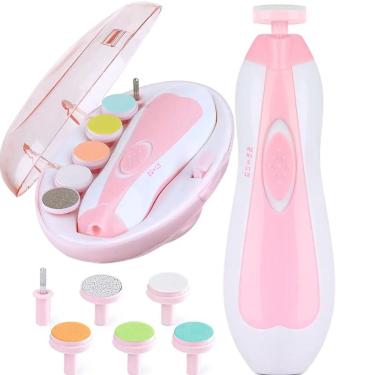Imagem de Cortador De Unhas Elétrico Bebê Kit Com Estojos Coloridos
