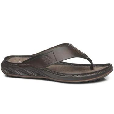 Imagem de Chinelo Pegada Masculino Couro Design Moderno Cravo, 40, Cravo