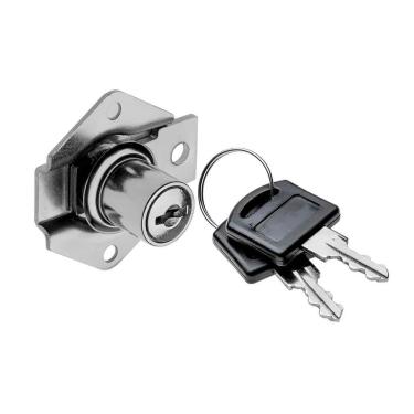 Imagem de Kit 10 Fechadura Cilindro 22Mm Gavetas Armário Mesa 2 Chaves