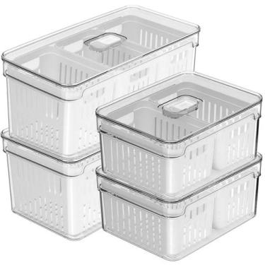 Imagem de Conjunto 4 Unidades Organizadores de Geladeira Armário 2 Uni 5 L + 2 U