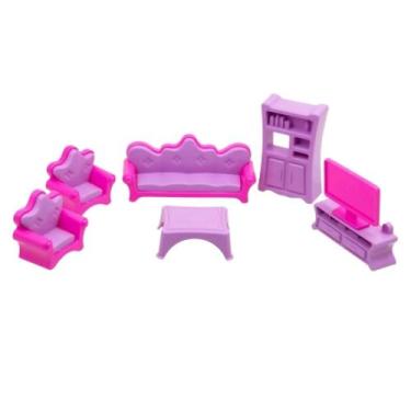 Imagem de Sala Menina Encantada Rosa Linda e Fofa Para Bonecas Brinquedo Na Caix