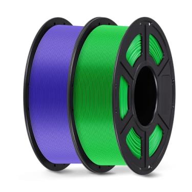 Imagem de ANYCUBIC Pacote de filamento PLA de 1,75 mm, filamento PLA de impressão 3D RFID 1,75 mm precisão dimensional +/- 0,02 mm, carretel de 1 kg (1 kg), 2 kg roxo + verde