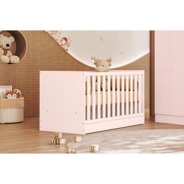 Imagem de Berço Mini Cama Americano Doce Sonho Rosa Acetinado - Qmovi