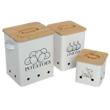 Imagem de Conjunto de vasilhas de cozinha Gdfjiy Storage: batata, cebola, alho, 