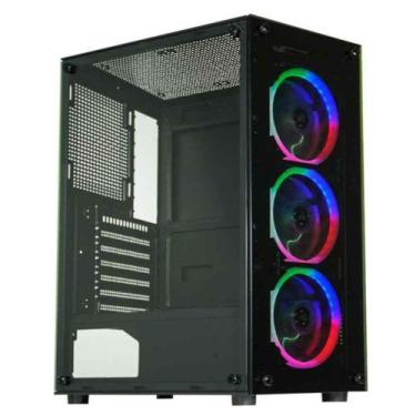 Imagem de Gabinete Gamer K-mex Cg-30c5 Preto Com Cooler Painel De Vidro