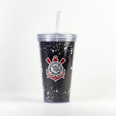 Imagem de Copo Canudo Do Corinthians 450 Ml Produto Oficial Licenciado (Cor001)