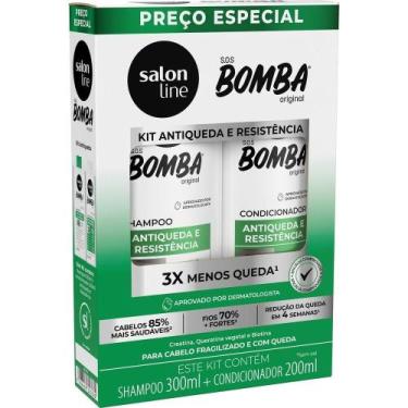 Imagem de Kit Shampoo 300ml + Condicionador Salon Line Bomba Antiqueda e Resistê