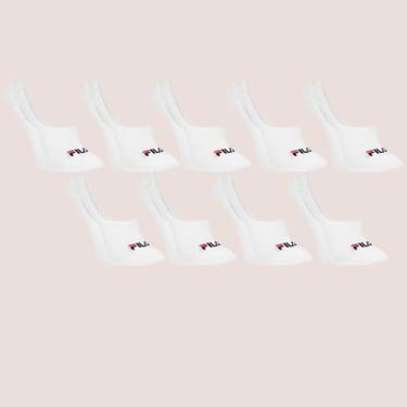 Imagem de Kit 9 Meias Invisível Unissex Faixa Tensora - Dass, Branco, 39 a 43