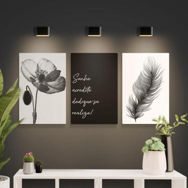 Imagem de Kit Placas Quadros Decorativos 3 Peças Mdf - Sonhe, Acredite