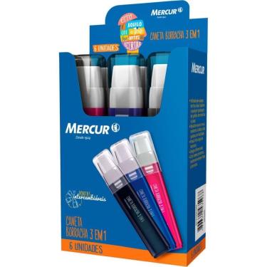 Imagem de Borracha Caneta Branca Executiva C/3 Refis 06 unid - Mercur