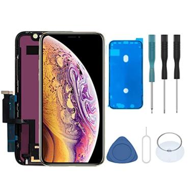 Imagem de Preto para iPhone 6S 4,7 polegadas LCD substituição conjunto de moldura de montagem digitalizador frontal de vidro 3D sensível ao toque kit de ferramentas necessário