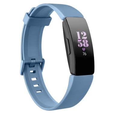 Imagem de Tobfit Pulseiras de TPU macias compatíveis com Fitbit Inspire HR/Fitbit Inspire/Fitbit Ace 2, acessórios esportivos, pulseiras impermeáveis para mulheres e homens, azul de inverno, grande