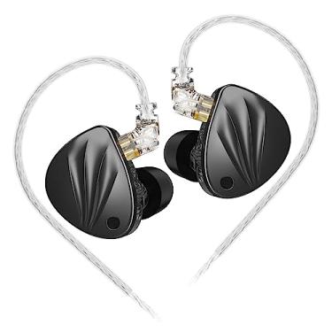 Imagem de Fones de ouvido intra-auriculares KZ Krila, fones de ouvido híbridos ajustáveis de 4 níveis, fones de ouvido KZ HiFi BA DD Heavy Bass IEM com cabo destacável de 2 pinos e orelhas de espuma para