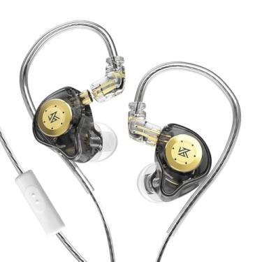 Imagem de KZ EDX PRO Fones de ouvido intra-auriculares IEMs estéreo graves com fio plugue de 3,5 mm e cabo destacável de 2 pinos, fones de ouvido intra-auriculares com isolamento de ruído com microfone para