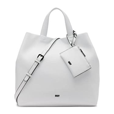 Imagem de DKNY Bolsa feminina Tess Grande Shopper Tote, Branco óptico, Large
