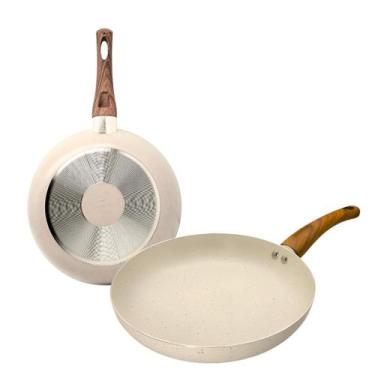 Imagem de Frigideira De Cerâmica Antiaderente Sahara De 26cm - CASAMBIENTE, Bege