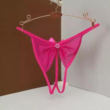 Imagem de Calcinha de Renda Transparente com Abertura ElaShopp, Rose