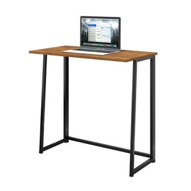 Imagem de Escrivaninha Dobrável Fit Canela Rústico e Preta - Art Panta