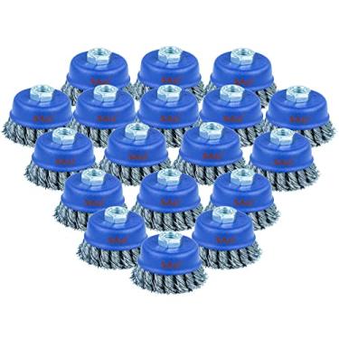 Imagem de SALI Escova de Copo de Arame de 18 Unidades, Escova de Copo com Nó Torcido de 4" para Moedores, com Mandril de 5/8 De"-11 para Limpeza Pesada, Ferrugem, Decapagem e Abrasivo, para Rebarbadora