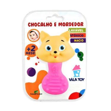 Imagem de Mordedor e Chocalho Vila Toy Gata - Rosa