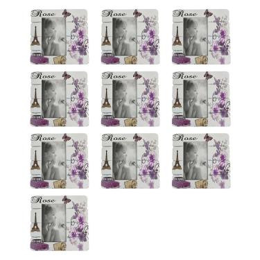 Imagem de Porta Retrato 10x15 Moldura Paris Kit 10 Unidades Flores Fotografia Decoraçao Casa Enfeite Mesa