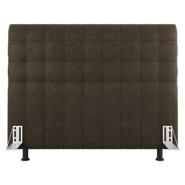 Imagem de Cabeceira Cama Box Casal King Size Dahlia 195Cm Com Frame Suede Marrom - Abmaza