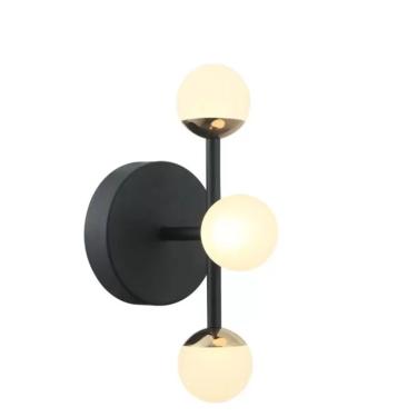 Imagem de Arandela Led Fuxico Preto E Dourado 3000k 2w - Bella Iluminação