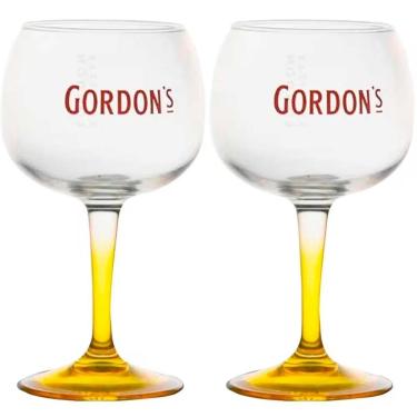 Imagem de Conjunto De Taças Para Gin Gordons 600 Ml 2 Peças Amarelo Com Transparente