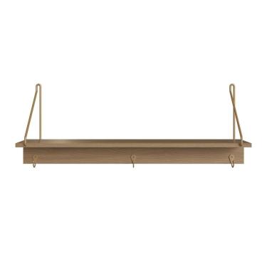 Imagem de Prateleira Decorativa Multiuso Com 3 Ganchos Hanover-dourado