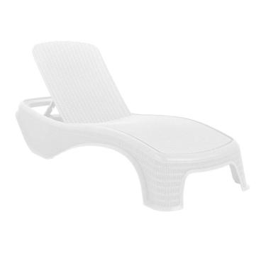 Imagem de Espreguiçadeira Dubai Premium Fibra Reclinável Praia Piscina Branco