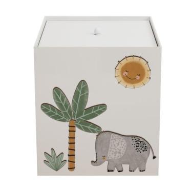 Imagem de Lixeira Kit Higiene MDF com Tampa Quarto Bebê Safari Savana - Neném na